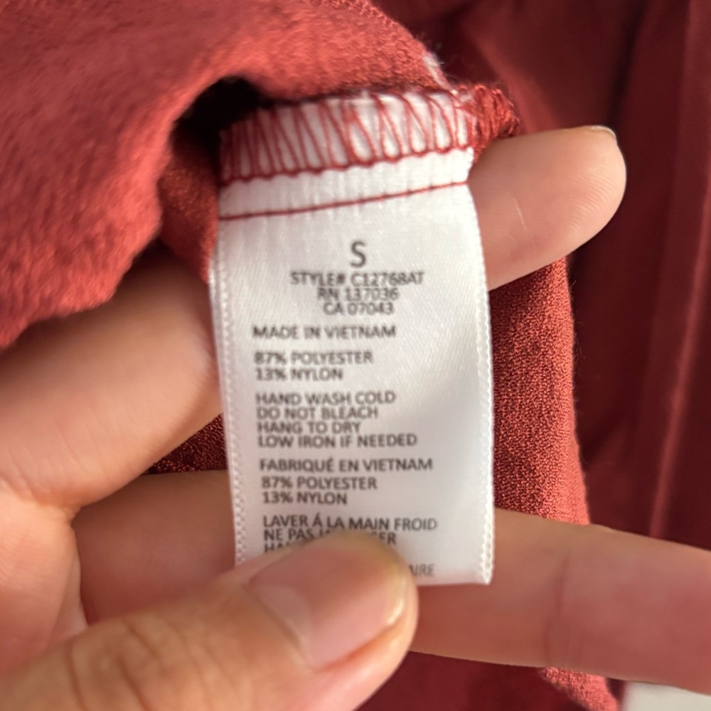 Red Polyester Blend Top - Picture 3 of 3